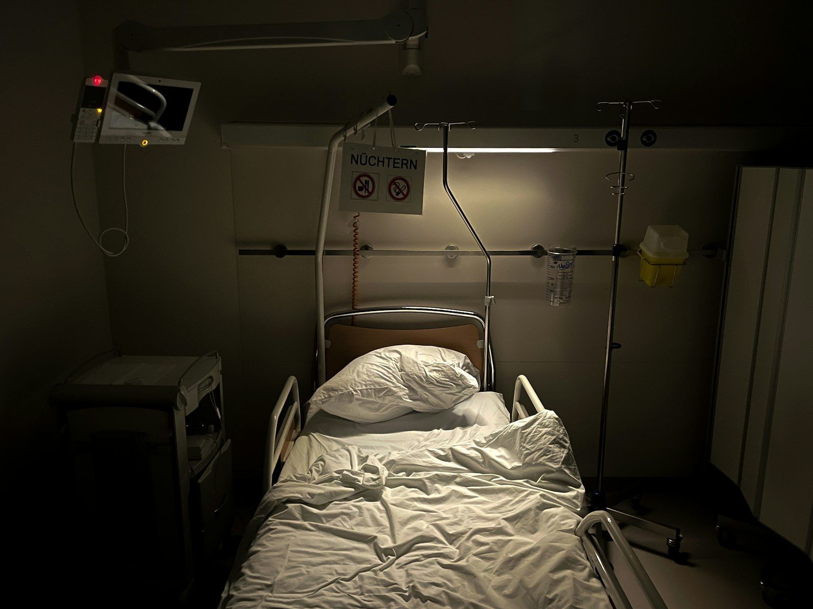 Hospital room with monitors