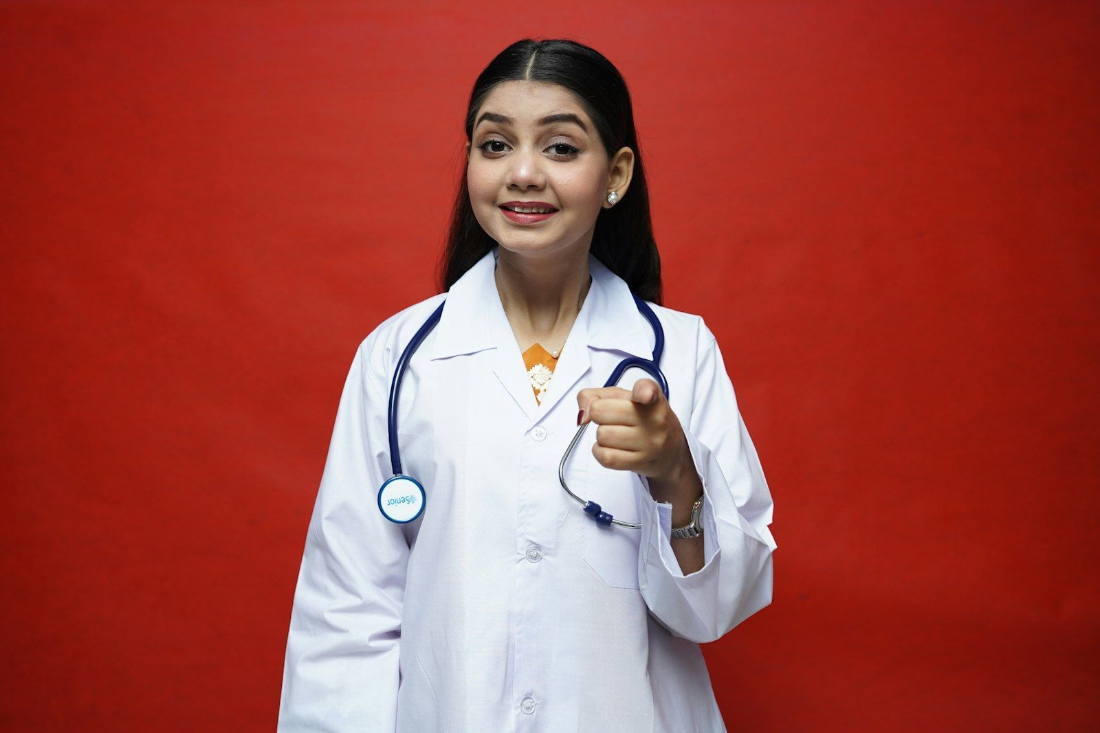 Doctor with a stethoscope around her neck