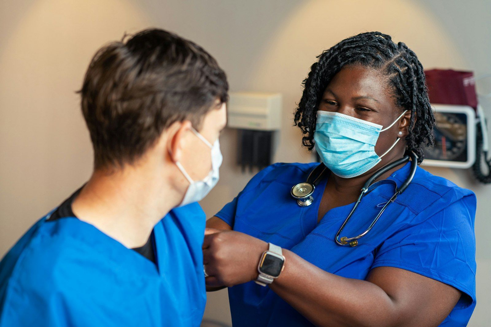 Medical staff in scrubs