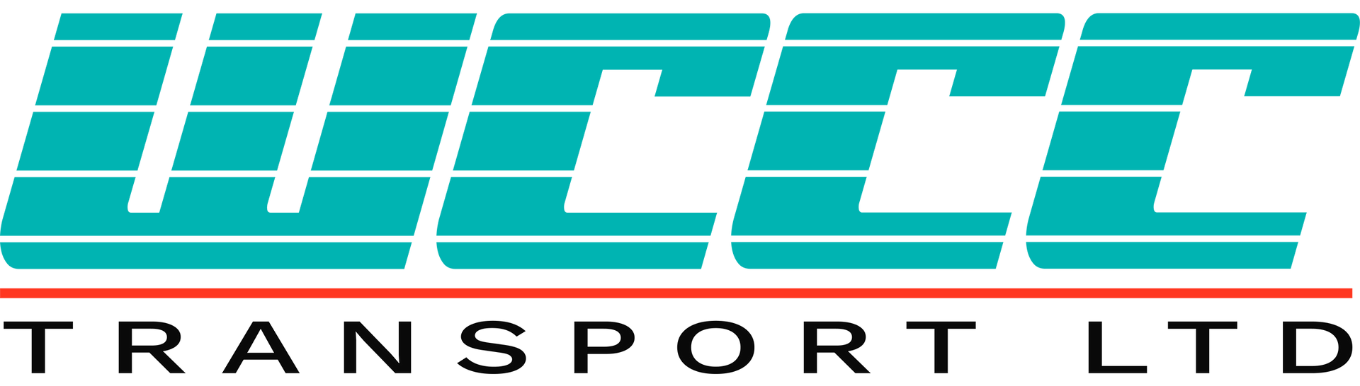 the logo for wcc transport ltd is blue and red .
