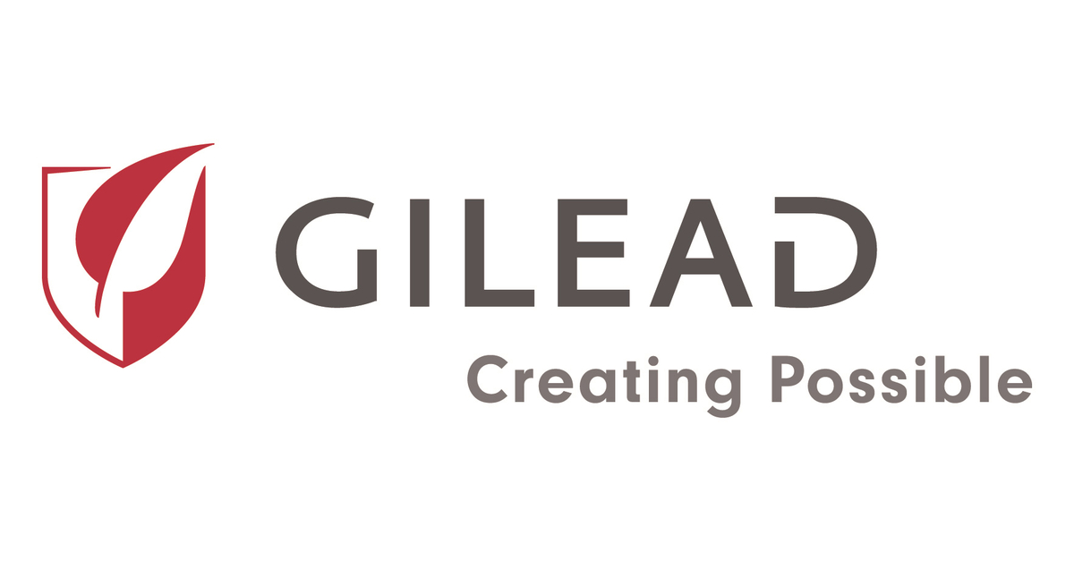 Gilead logo with red emblem and the tagline “Creating Possible”