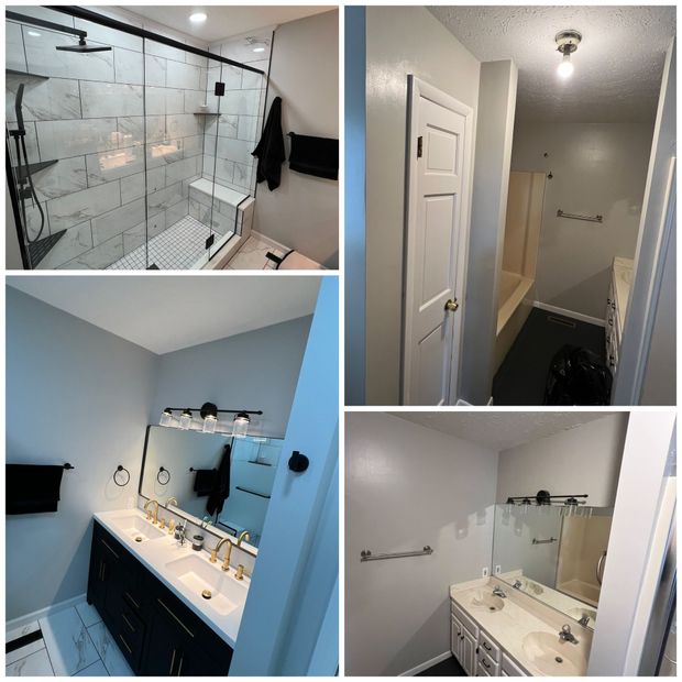 A white six-panel door installed in a basement with unfinished drywall, a textured ceiling, and a speckled floor.