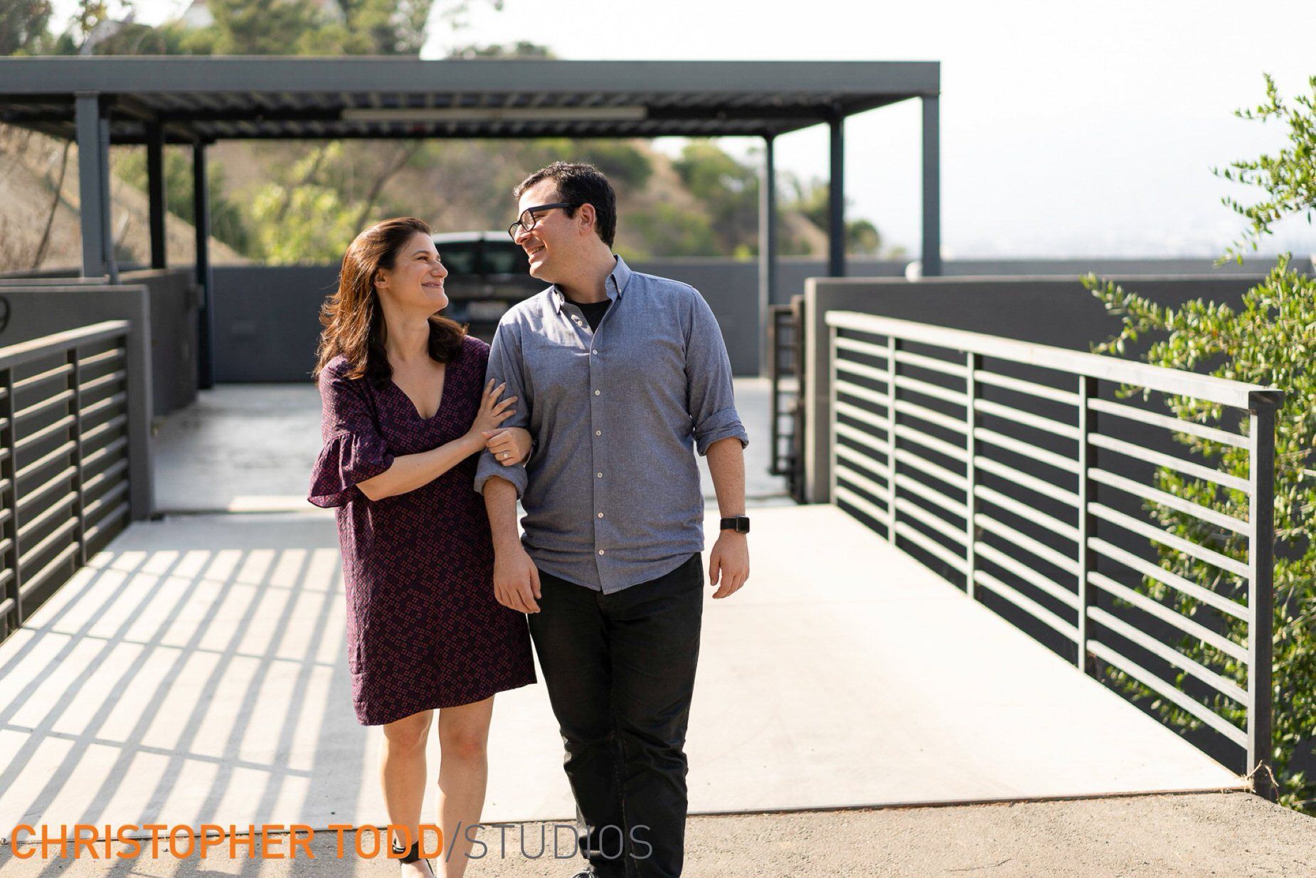 Engagement photos near dodger Stadium