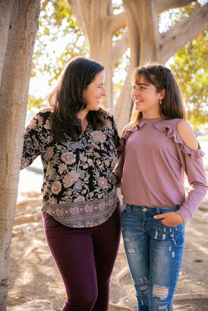 Mother daughter photos at TeWinkle Park in Costa Mesa