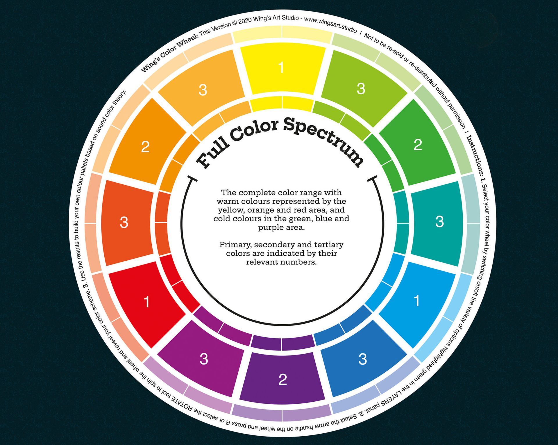 A full color spectrum is shown on a black background