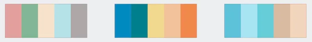 A row of colorful stripes on a white background.