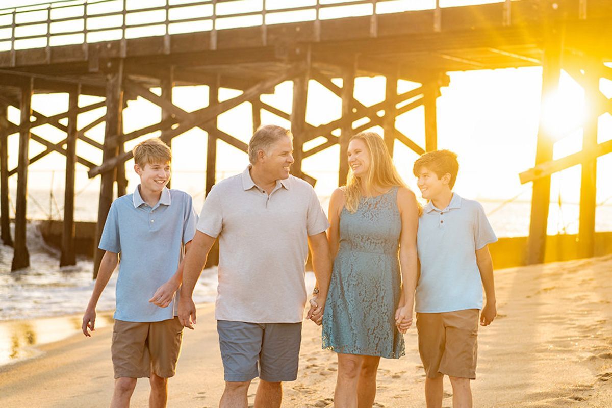 Family portrait on the beach