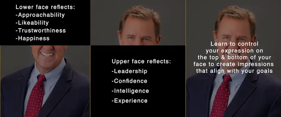 A diagram shows how different parts of the ace reflect different emotions