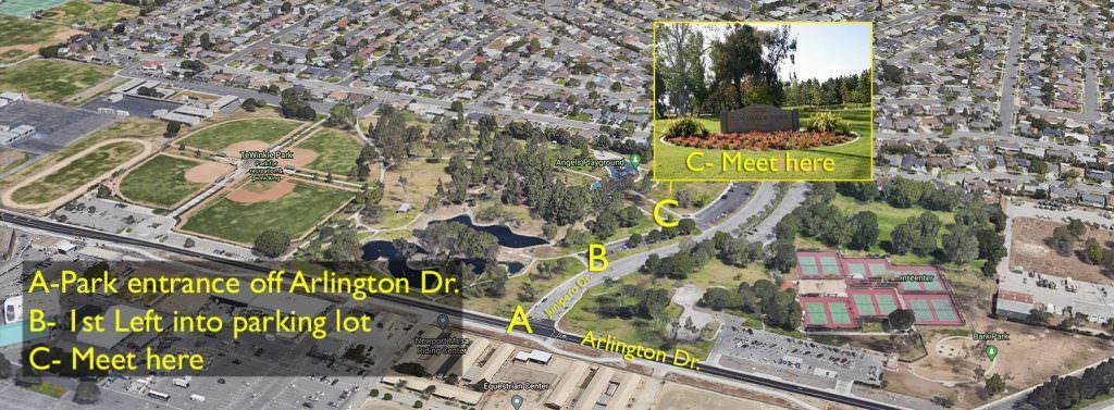 An aerial view of teWinkle Park in Costa Mesa