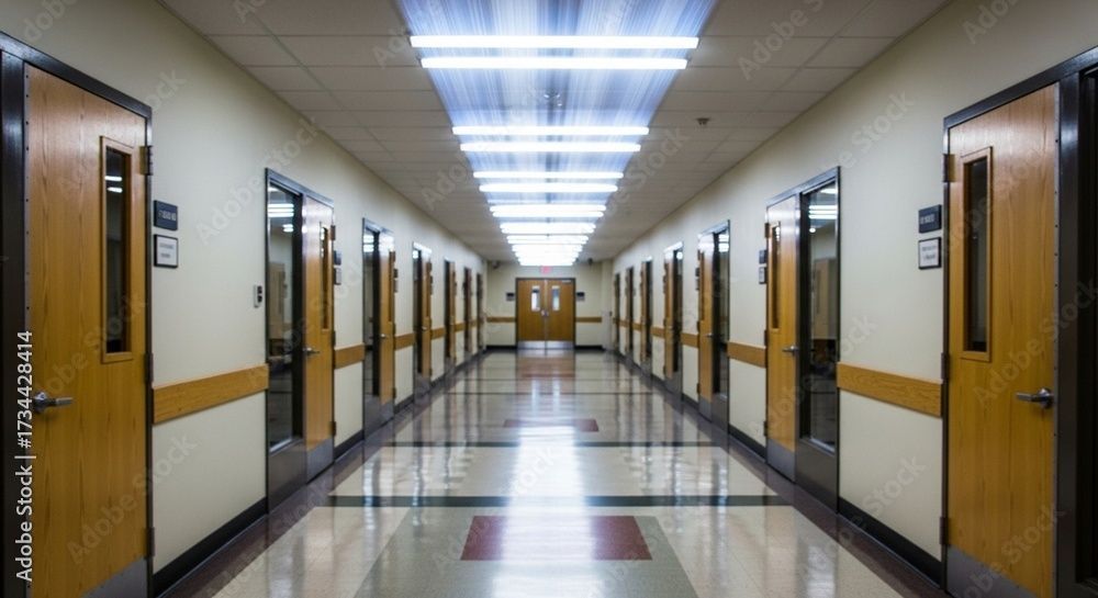 A long, empty hallway A long, empty hallway