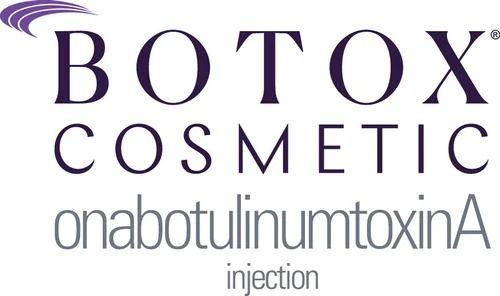 BOTOX Cosmetic logo with onabotulinumtoxinA injection text in purple and gray