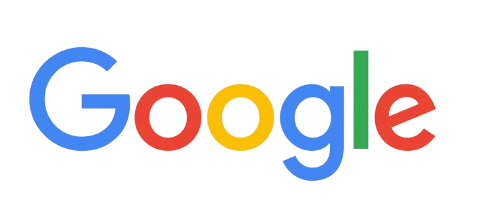 The google logo is a rainbow of colors on a white background.