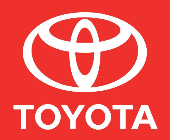 A white toyota logo on a red background