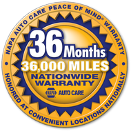 Napa auto care has a 36 month warranty | Ode Auto Repair & Tire