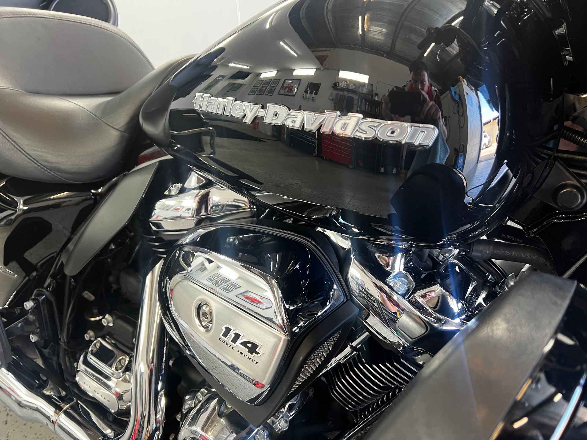 Close-Up of A Black and Chrome Harley-Davidson Motorcycle — Straightline Detailing Cairns in Bungalow, QLD