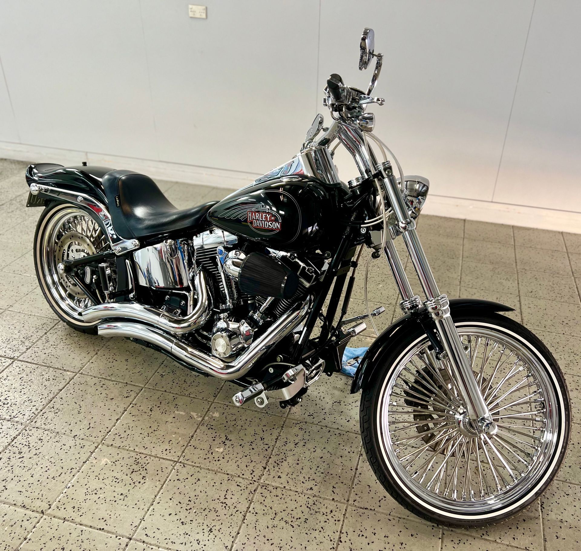 Black Custom Motorcycle — Straightline Detailing Cairns in Bungalow, QLD