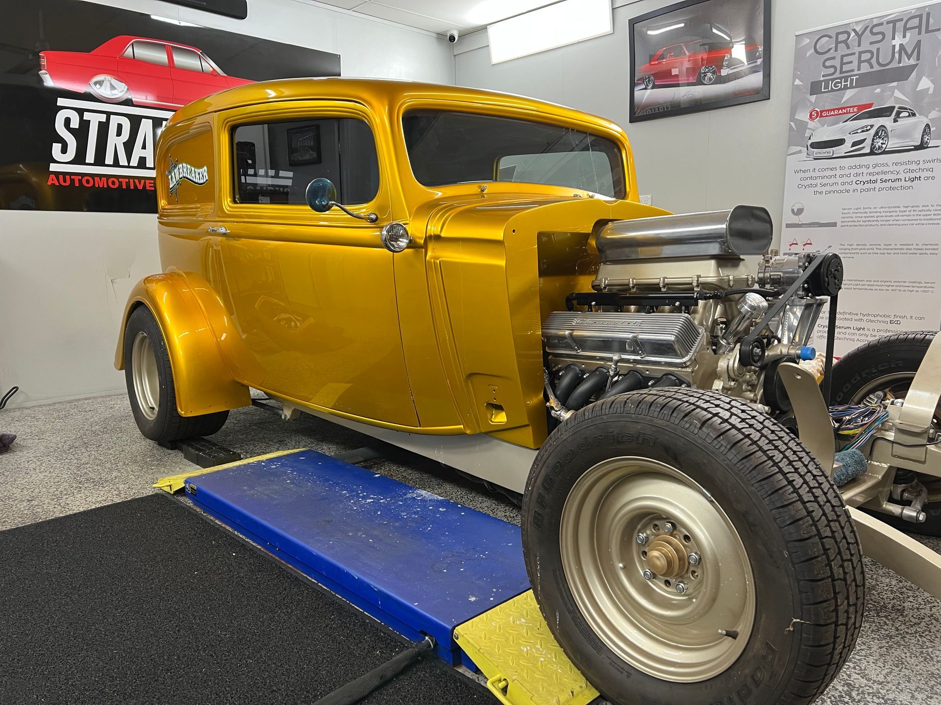 Yellow Vintage Hot Rod — Straightline Detailing Cairns in Bungalow, QLD