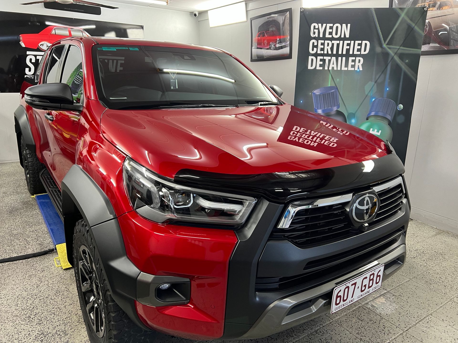 Red Toyota SUV In a Detailing Shop — Straightline Detailing Cairns in Bungalow, QLD
