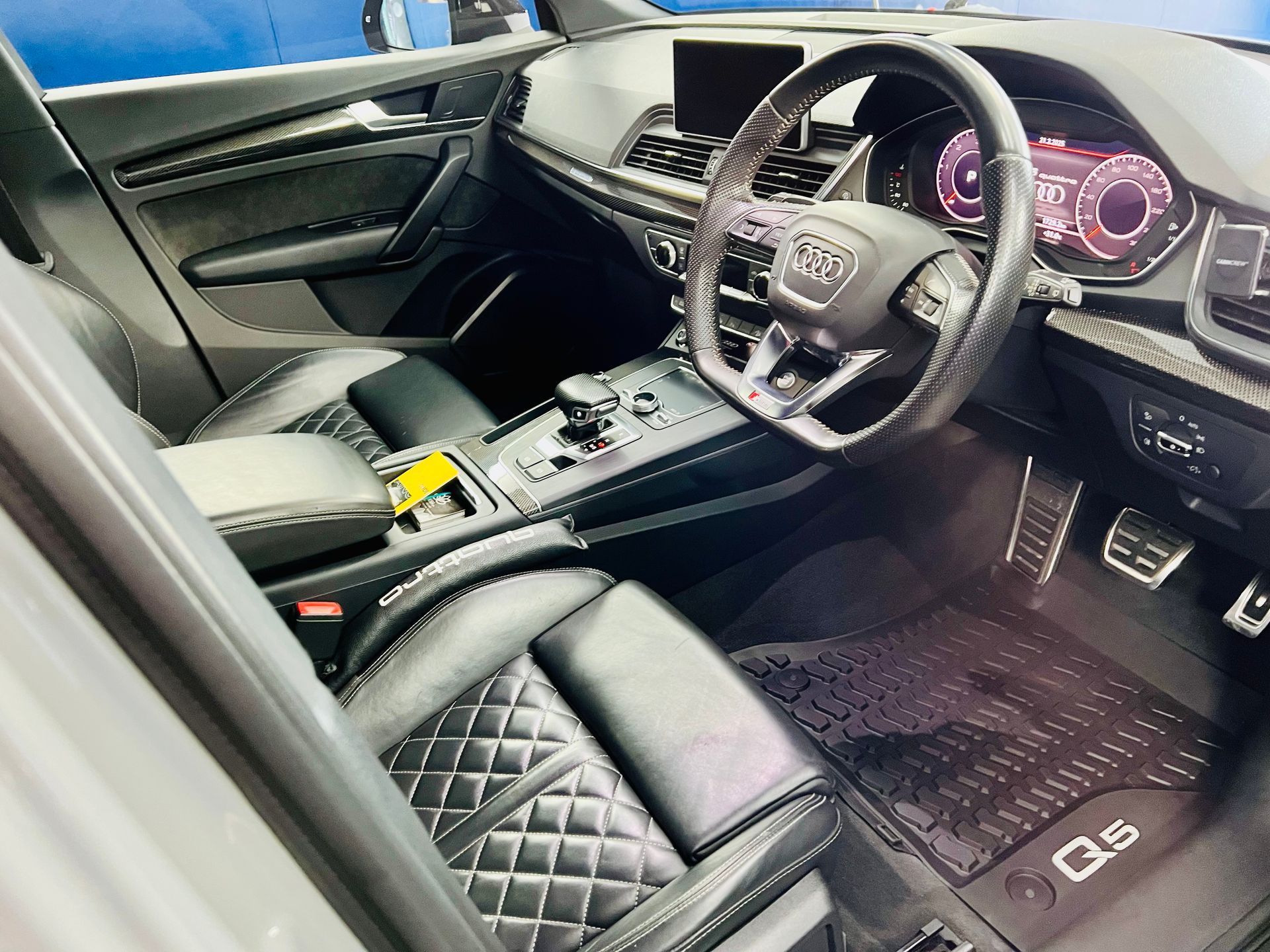 Luxury Car Interior with Black Leather Seats — Straightline Detailing Cairns in Bungalow, QLD