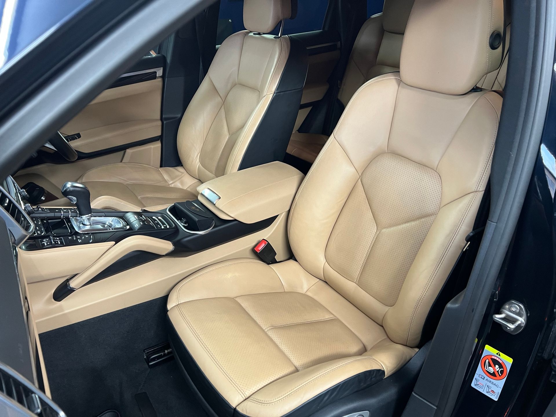 Beige Leather Car Interior — Straightline Detailing Cairns in Bungalow, QLD