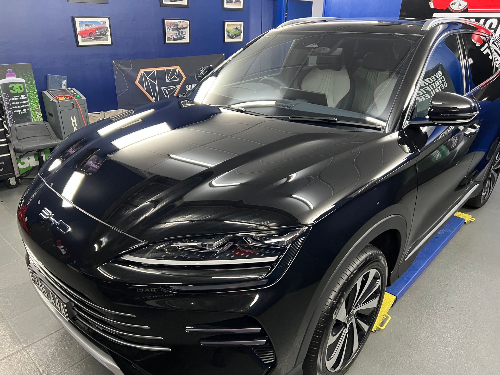 Black SUV In a Service Bay — Straightline Detailing Cairns in Bungalow, QLD