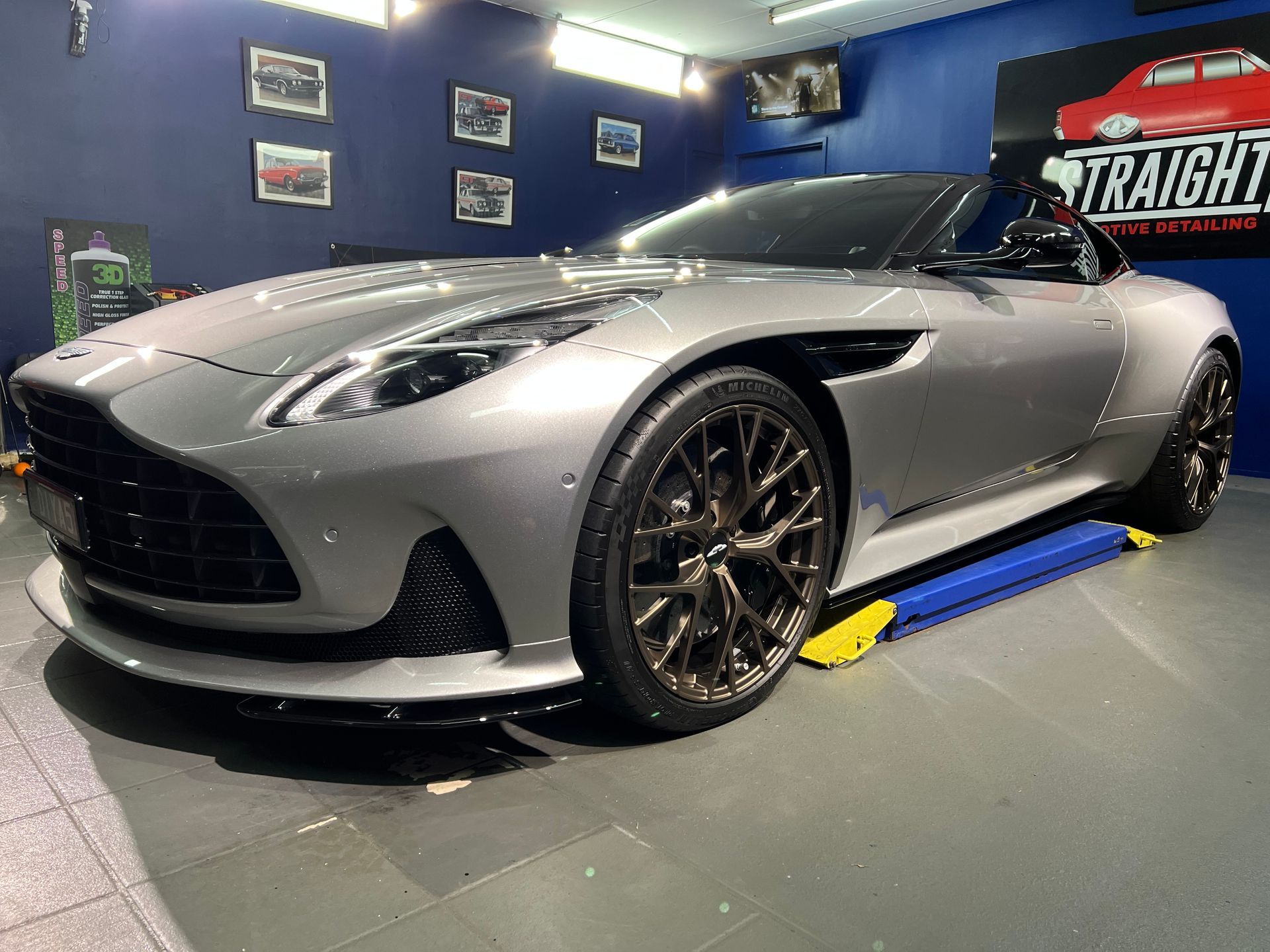 Silver Sports Car in A Showroom, Viewed from The Front-Left — Straightline Detailing Cairns in Bungalow, QLD