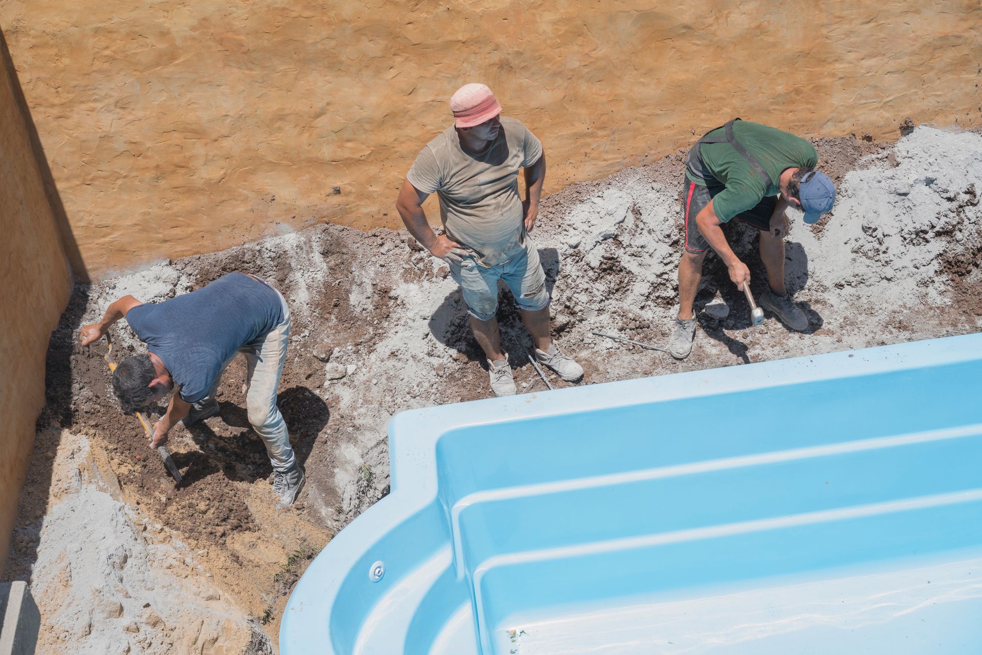 Group of Men Working on a Swimming Pool — Brentwood, TN — Cool Springs Pools