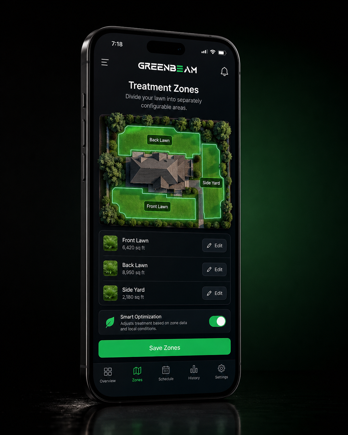 GreenBeam App treatment zone creation