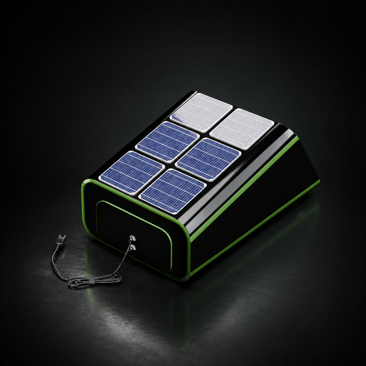 GreenBeam Garage with solar panels and electrical charging connection