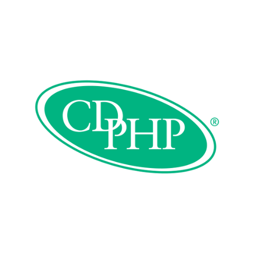 A green and white logo for cdphp on a white background
