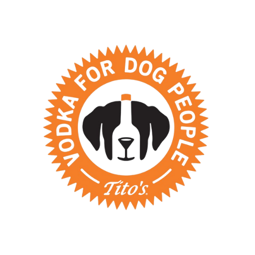 A logo for tito 's vodka for dog people