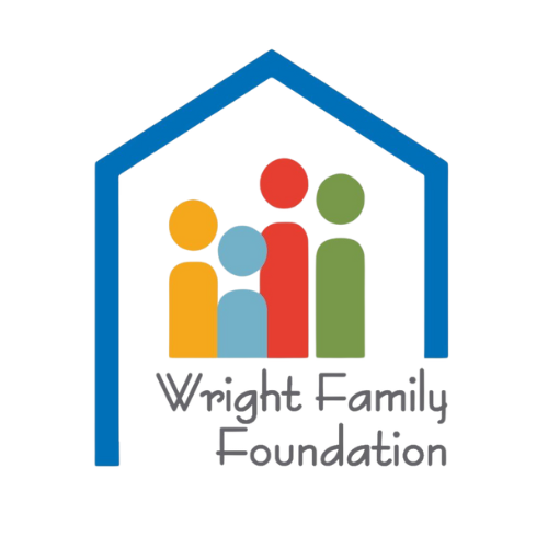 A colorful logo for the wright family foundation