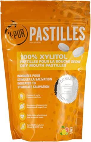 A bag of 100 % xylitol dry mouth pastilles