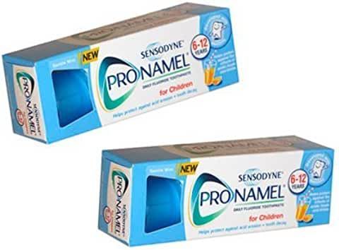 Two boxes of sensodyne pronamel toothpaste for children