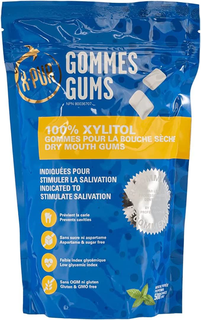 A bag of gommes gums with xylitol in it.