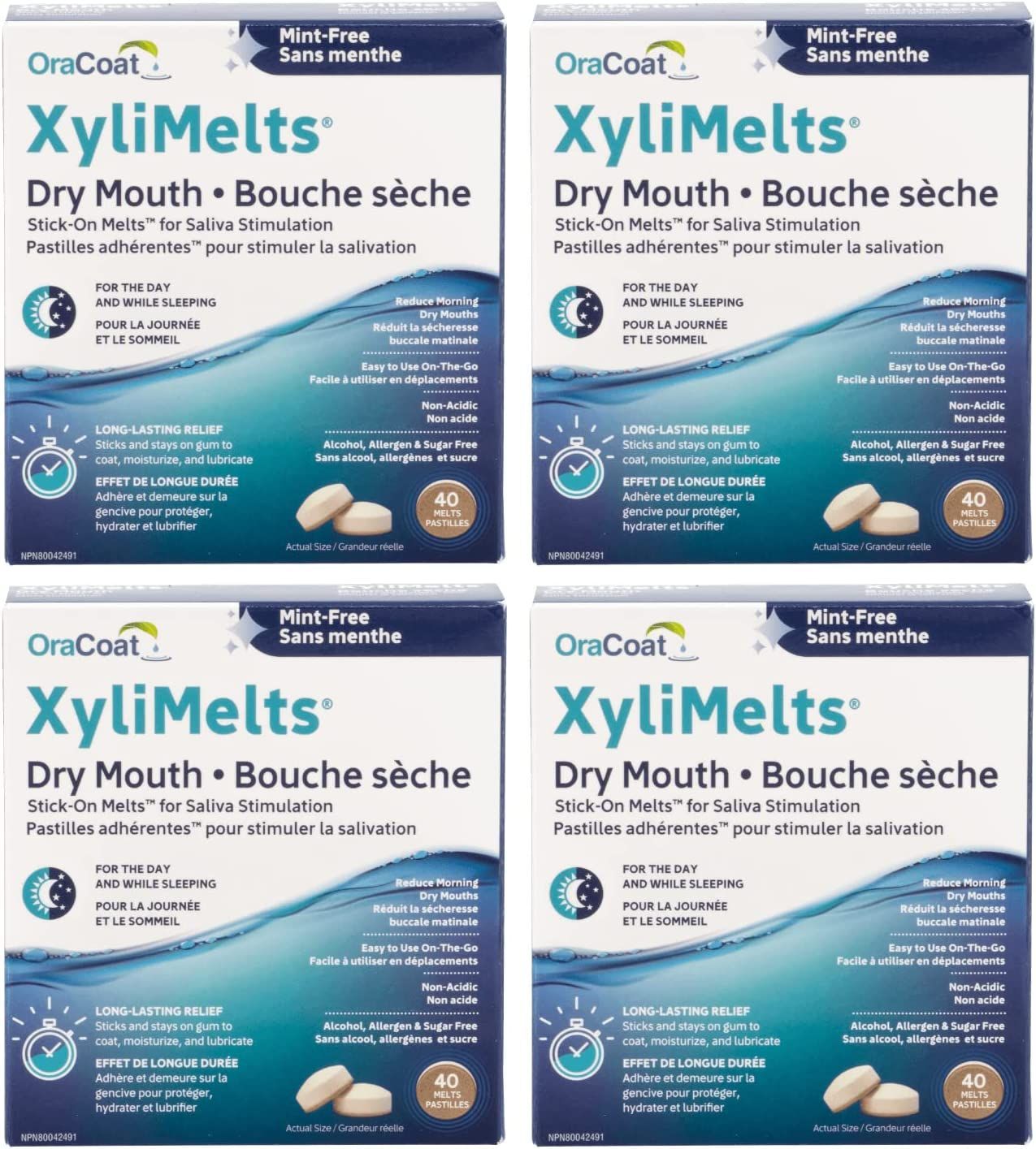 Four boxes of xylimelts dry mouth bouche seche