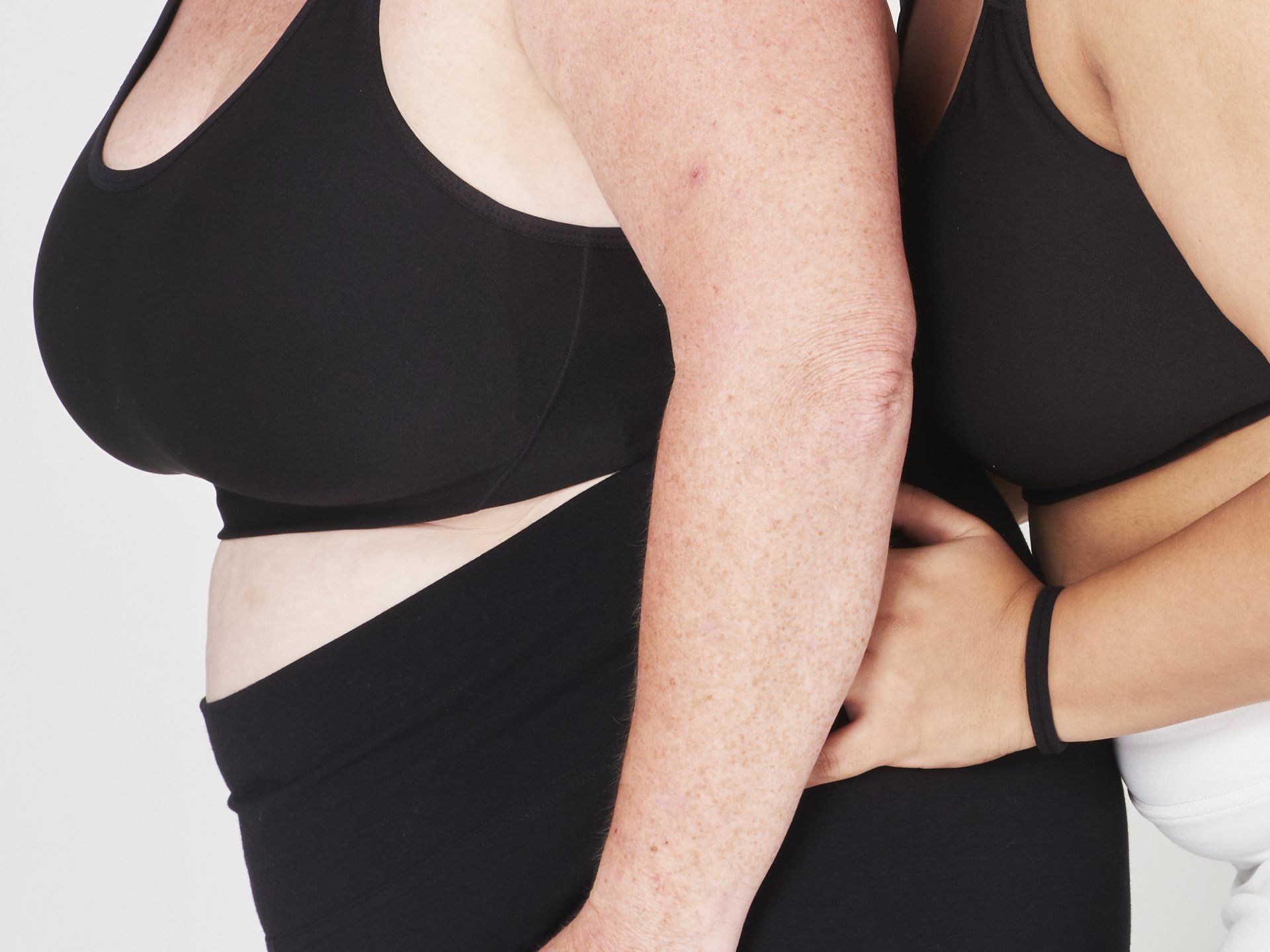Curvy women wearing sportswear