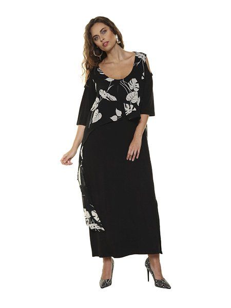 Vestito nero a fiori
