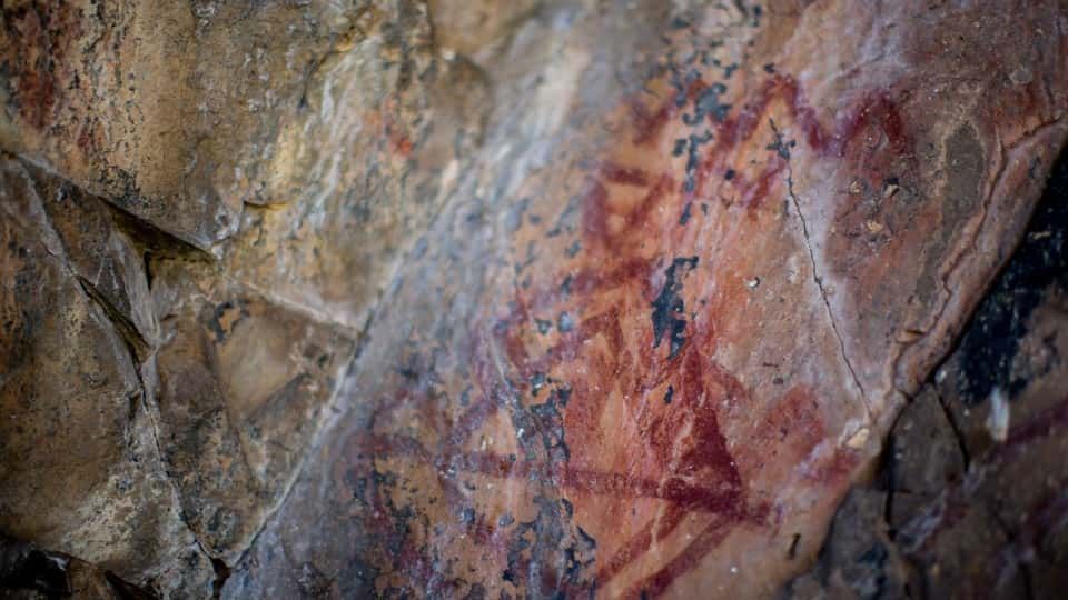 Rock Wall with A Painting