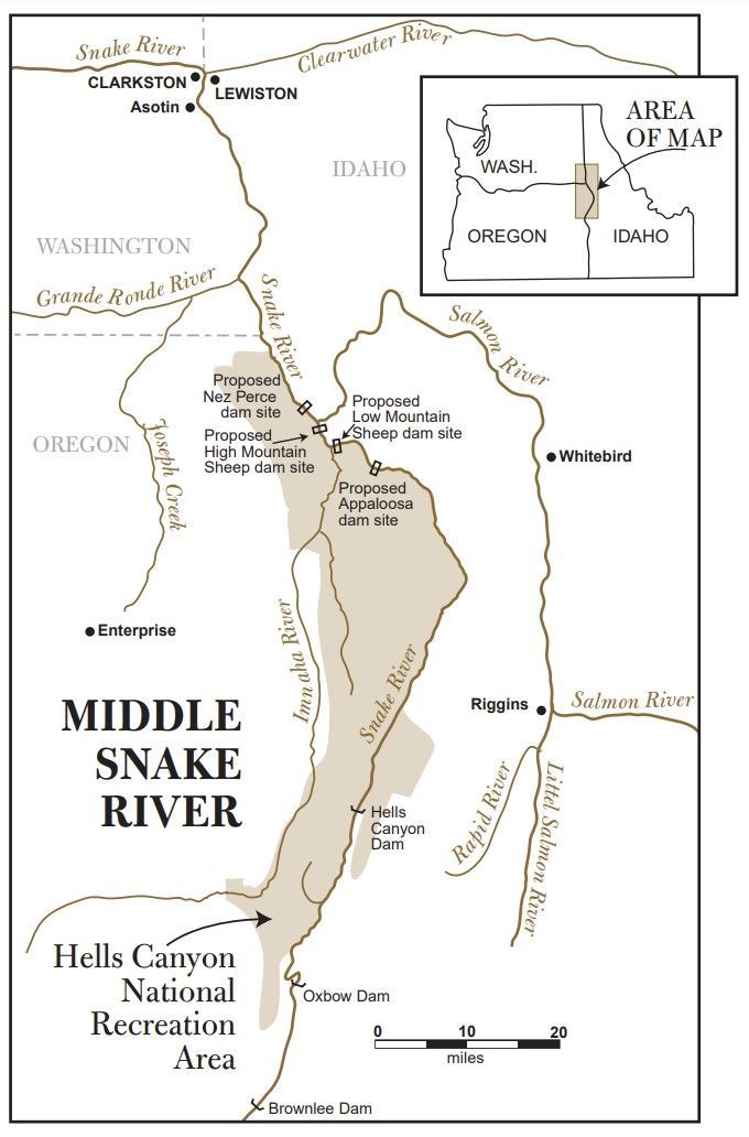 Map of the Middle Snake River Area