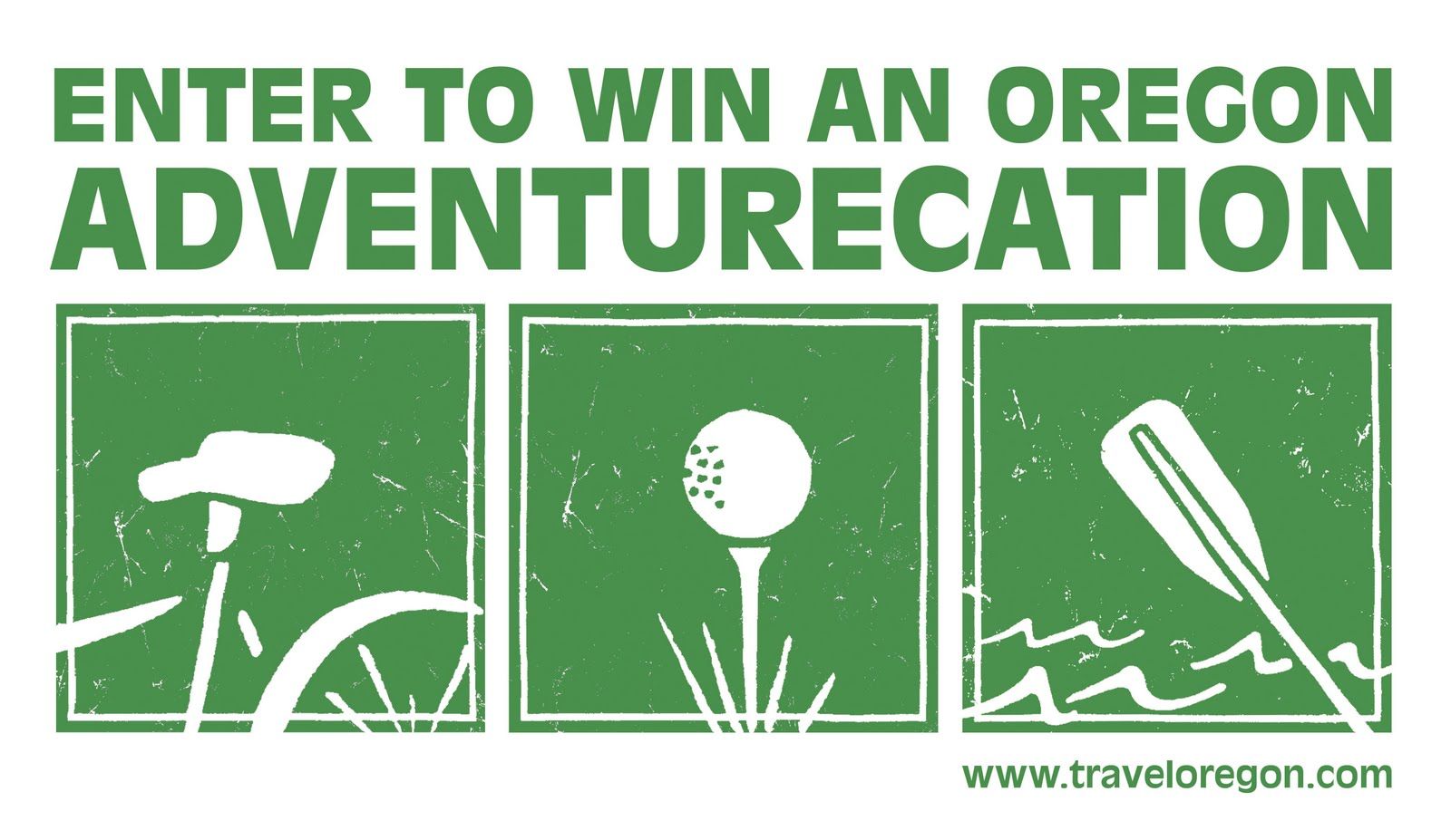 A green logo that says enter to win an oregon adventurecation