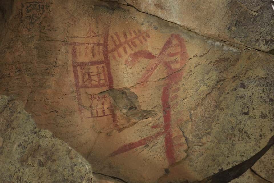 Painting on A Rock Wall in A Cave
