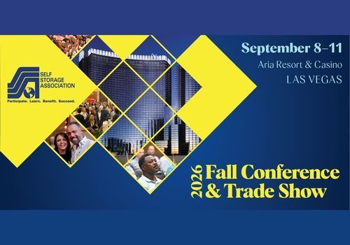 Logo for Self Storage Association 2026 Fall Conference. Blue stylized