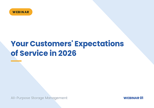 Webinar slide: “Your Customers’ Expectations of Service in 2026” on a white and blue background