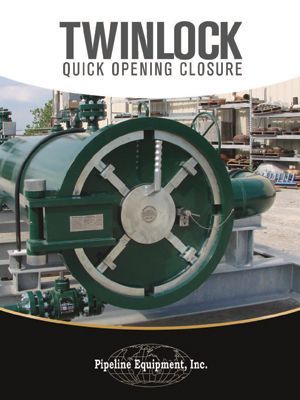 A brochure for twinlock quick opening closure by pipeline equipment inc.