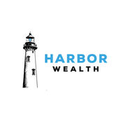 The logo for harbor wealth shows a lighthouse on a white background.