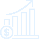 Graphic of a bar graph with an arrow flowing up to the top right