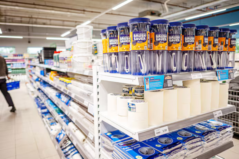 Het innovatieve BrushSaver-systeem met een duidelijke oranje pomp.