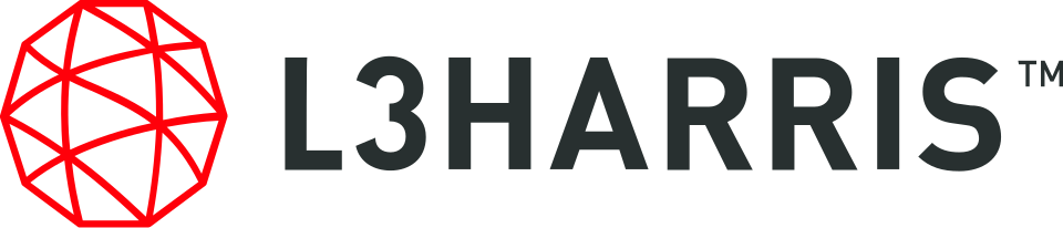 L3Harris logo with a red geometric sphere on the left and black text on a white background.