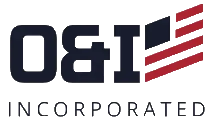 Logo of O&I Incorporated: Navy letters